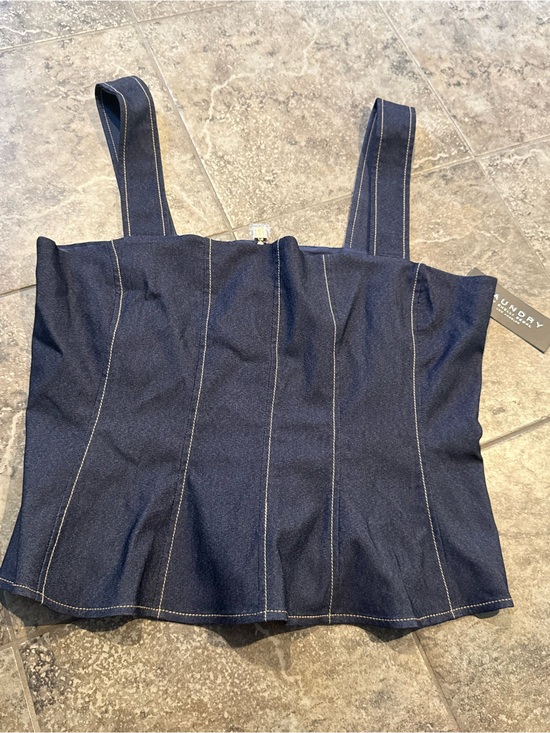 Laundry By Shelli Segal Tops - 🥦Laundry by Shelli Segal Navy Denim Strap Bustier Top
